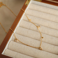 Rectangular Cubic Zirconia Accent Necklace