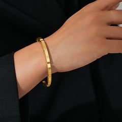 Gold-Tone Textured Open Cuff Bracelet