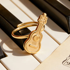 18K Gold-Plated Guitar Open Ring