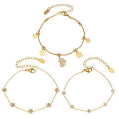 18K Gold-Plated Paw Charm or Cubic Zirconia Bracelet
