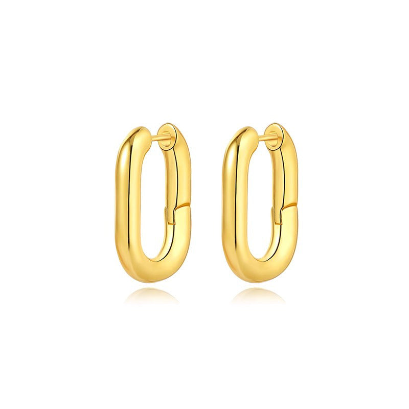 Camille Minimalist Oval Hoop Earrings