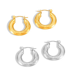 Twisted Multi-Row Hoop Earrings