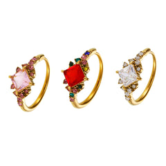 Square Cubic Zirconia Accent Ring
