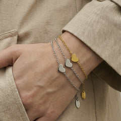 18K Gold-Plated Heart Bracelet or Geometric Ring