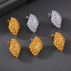 18K Gold-Plated Wheat Texture Earrings