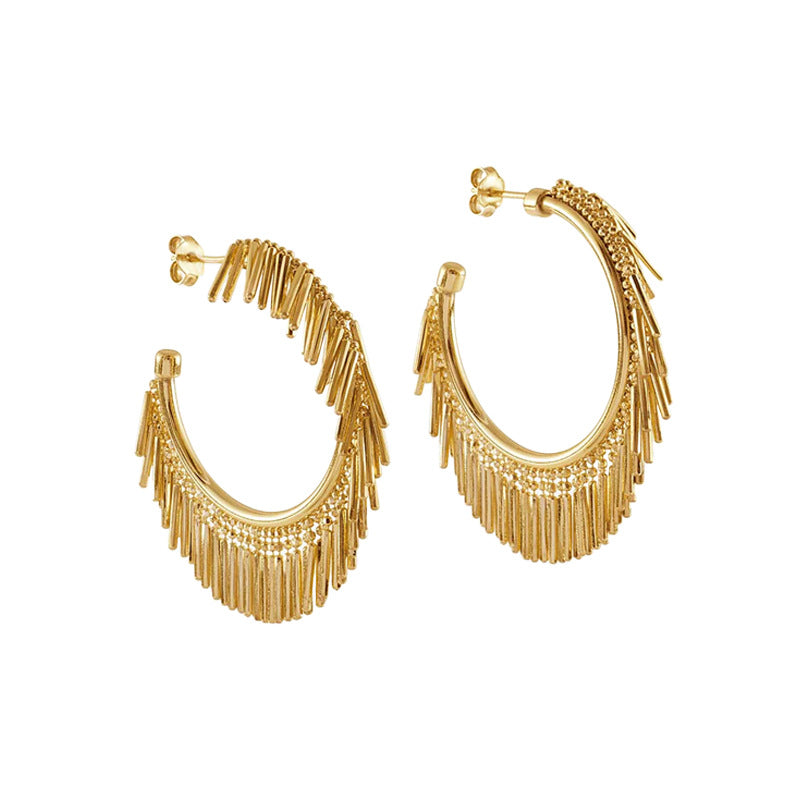 Nadine Tassel Hoop Earrings