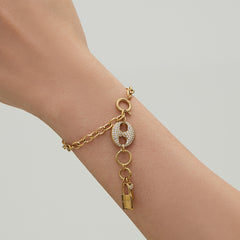 18K Gold-Plated Lock and Key Chain Necklace or Bracelet