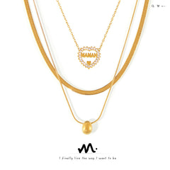 MAMA Heart Pendant or Layered Necklace