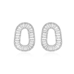 Nadine Pavé Oval Hoop Earrings