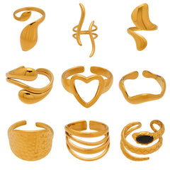 Sculptural Geometric Open Ring Designs
