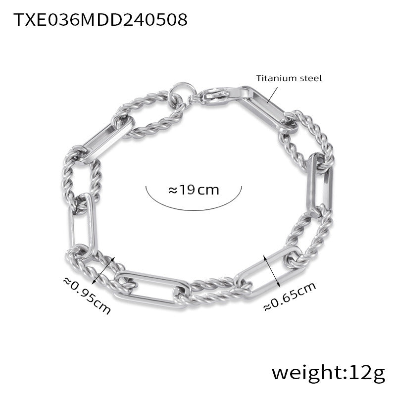 Twisted Paperclip-Link Necklace & Bracelet