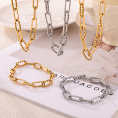 Twisted Paperclip-Link Necklace & Bracelet