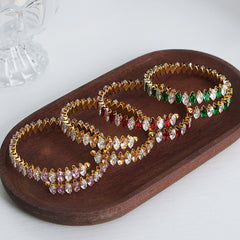 Color Cubic Zirconia Bangle Bracelet