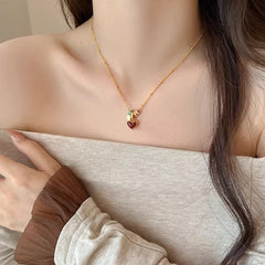 Nadine Vintage-Inspired Heart Pendant Necklace