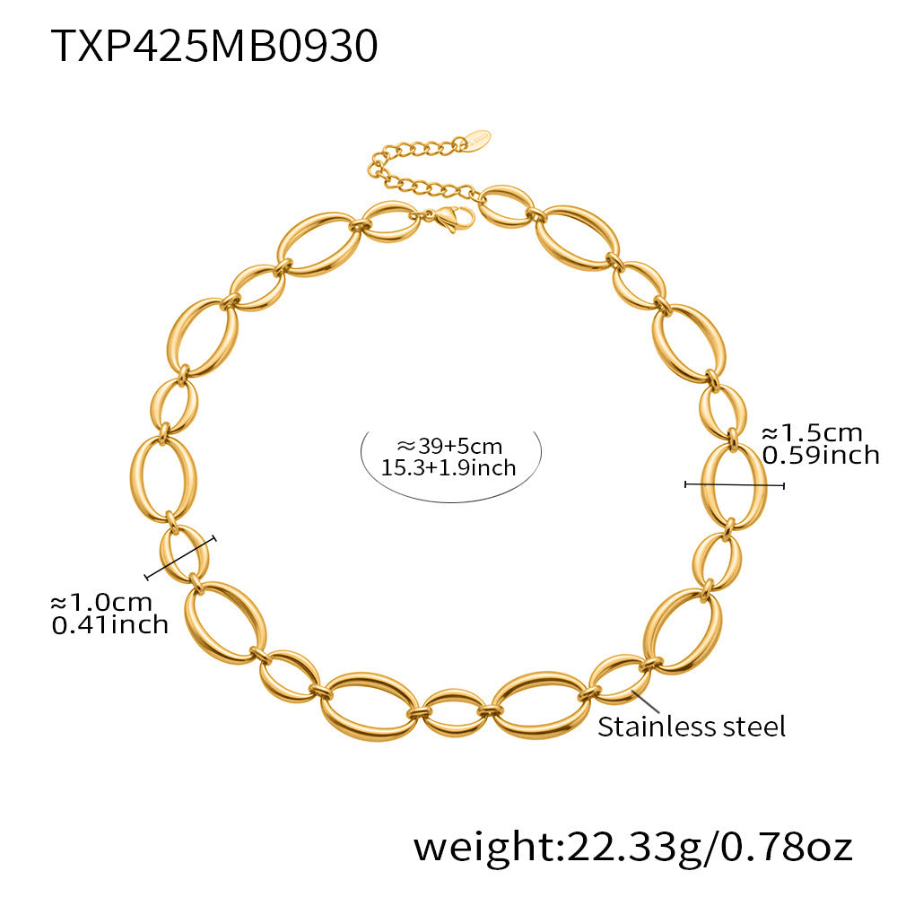 18K Gold-Plated Open Oval Link Jewelry