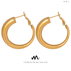 Gold-Tone Rounded Hoop Earrings