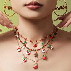 Christmas Bead Charm Necklace