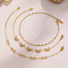 Butterfly & Infinity Charm Chain Bracelets