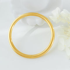 Gold-Tone Smooth Round Bangle Bracelet