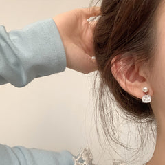 Daphne Dainty Pearl Pavé Stud Earrings