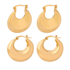 Polished Crescent Hoop Earrings