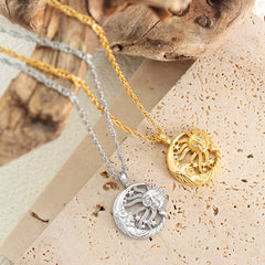 Celestial Openwork Pendant Necklace