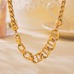 18K Gold-Plated Oval Link Necklace