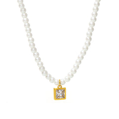 Shell Pearl-Look Geometric Pendant Necklace Designs