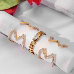 Cubic Zirconia Crossover or Chain-Link Open Ring