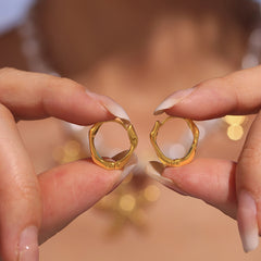 Twisted Stainless Steel Hoop Earrings