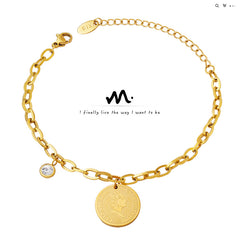 Coin Charm Chain Bracelet
