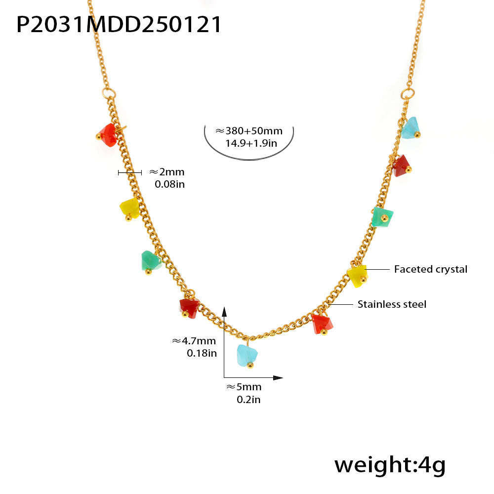Faceted Crystal Charm Necklace