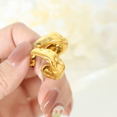 Sculptural Dimpled C-Hoop Earrings