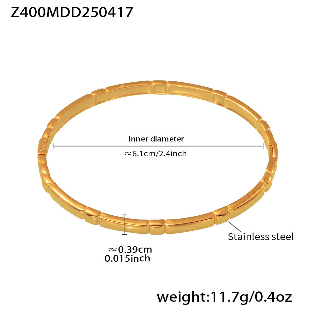 18K Gold-Plated Slim Polished Bangle Bracelet