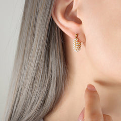 Pearl-Look U-Shaped Hoop Earrings