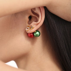 Christmas Tree Bead Stud Earrings