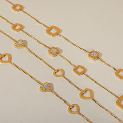 Openwork Geometric Long Necklace