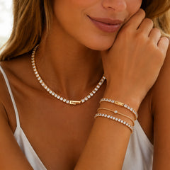 18K Gold-Plated Color Cubic Zirconia Jewelry
