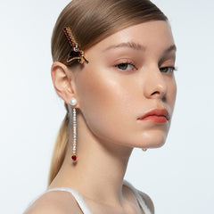 Marielle Asymmetric Pearl Heart Stud Earrings