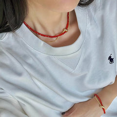 Nicolette Red Agate Pendant Necklace