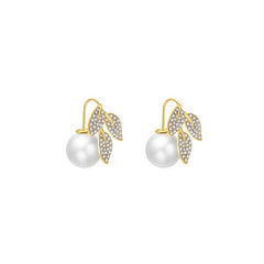 Daphne Pearl Pavé Stud Earrings