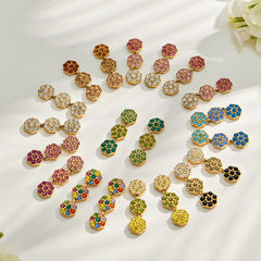 Color Cubic Zirconia Flower Station Jewelry