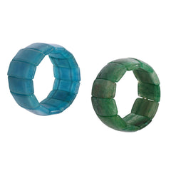Natural Stone Wide Stretch Bracelet