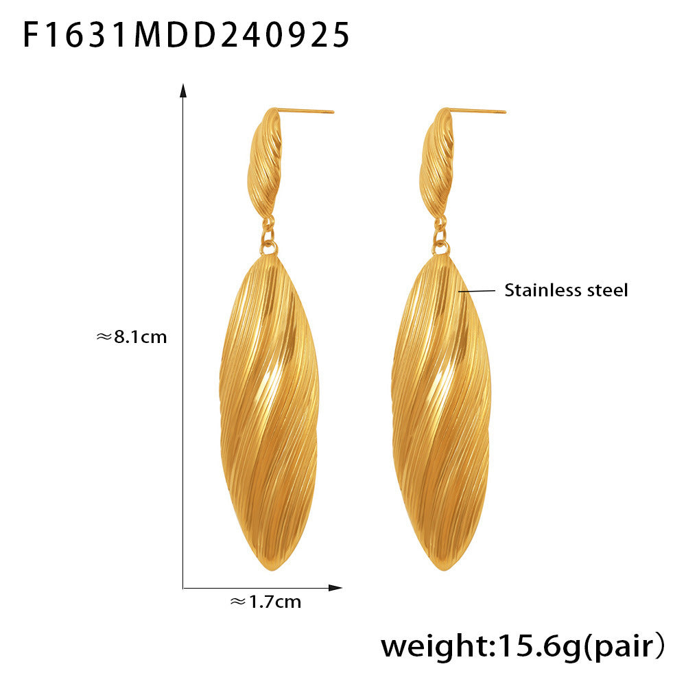 18K Gold-Plated Fluted Shell Drop Earrings