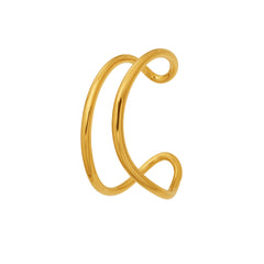 Double-Line Sculptural Open Cuff Bracelet