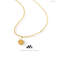 Gold-Tone Sunburst Pendant Necklace