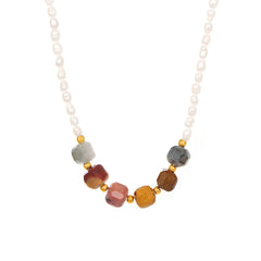 Freshwater Pearl & Natural Stone Necklace