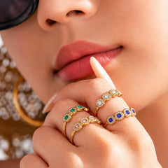 Cubic Zirconia Five-Stone Open Ring