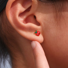 Red Apple Enamel Necklace, Bracelet, Ring & Earrings