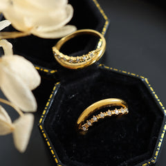 18K Gold-Plated Cubic Zirconia Split Band Ring